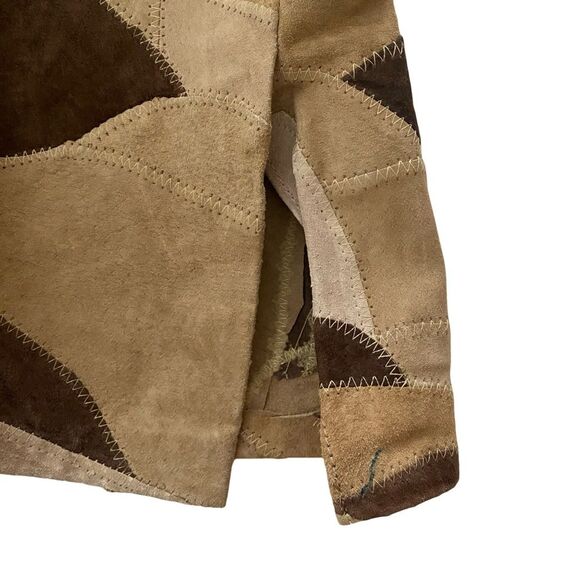 Vintage Y2K Deadstock Genuine Leather Patchwork Pants Size 12 - Picture 5 of 8